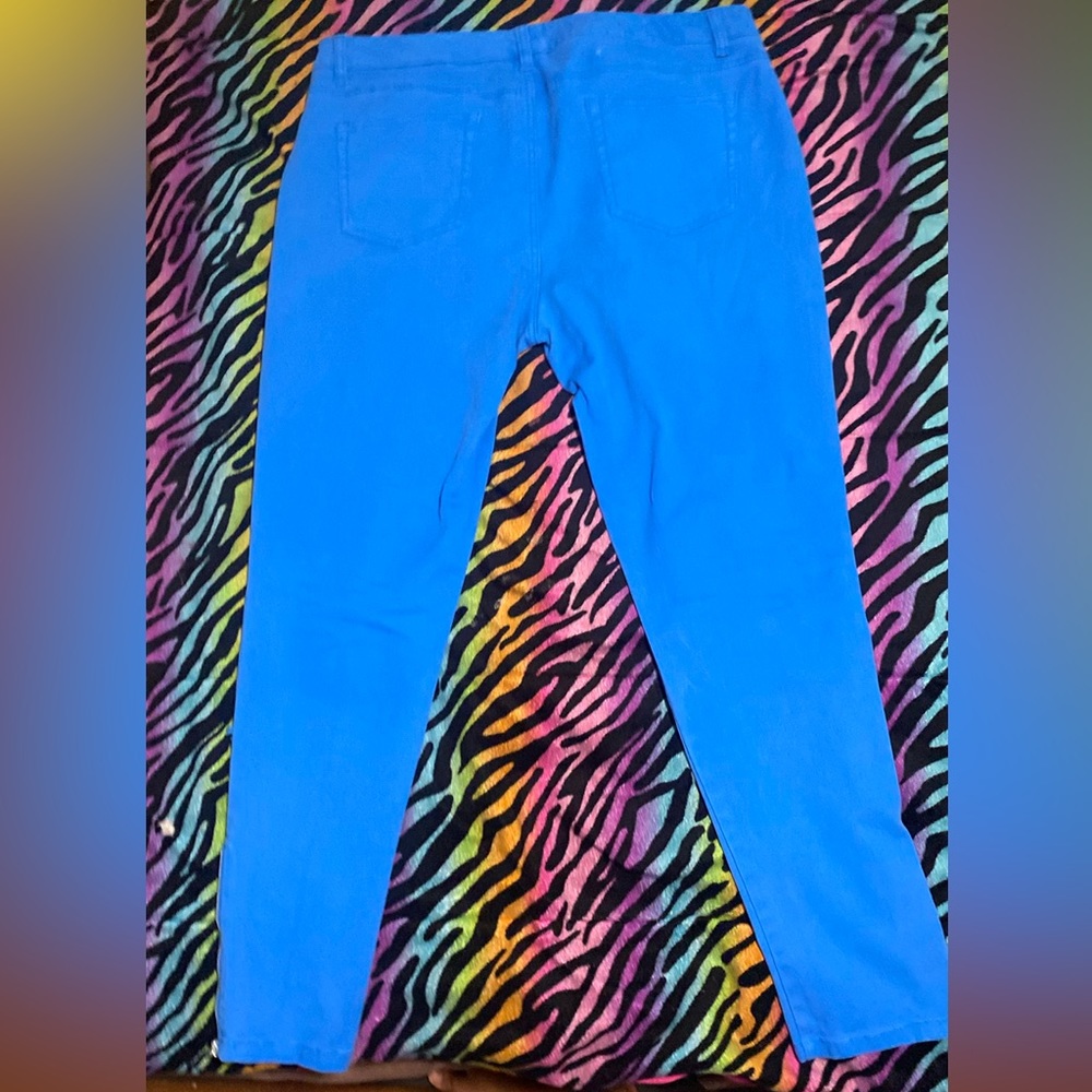 Blue zipper pants